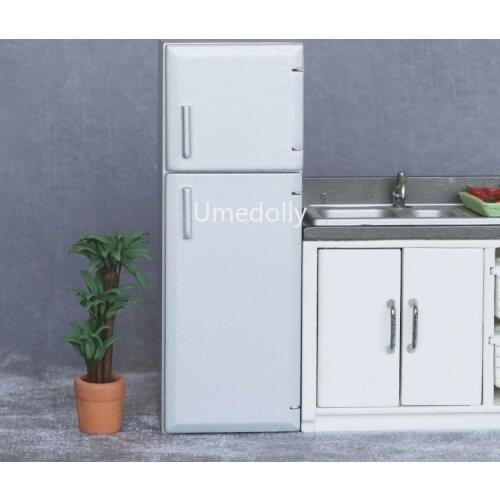 1:12 Scale Miniature Dollhouse Refrigerator Mini Fridge for OB11 BJD Doll House Kitchen Furniture Appliance Accessories Toy