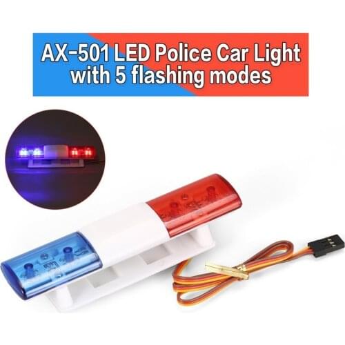 Multifunction AX-501 Rotating Flashing LED Police RC Car Lights Lamp for 1/10 1/8 HSP Traxxas TAMIYA CC01 Axial SCX10 D90