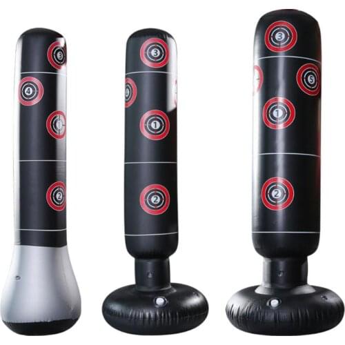 Inflatable Stress Punching Tower Bag Boxing Standing Water Base Training Pressure Relief Bounce Back Sandbag with Pump