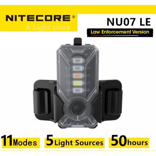Original Nitecore NU07 LE headlamp Rechargeable Signal Light 11 Modes Available with 5 Light Sources for Law Enforcement