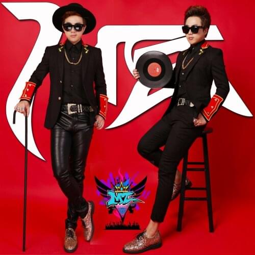 Nightclub New 2020 Men Clothing Black Wool Suit Gold Medal Tea Coat Singer Stage Costumes Men Plus Size Formal Dress