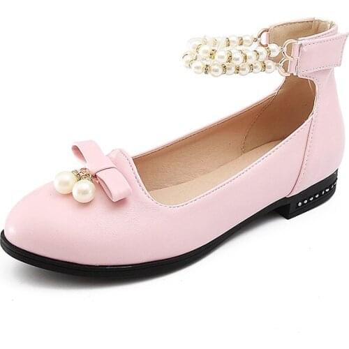 18 years spring new beaded leisure low heel side with large single shoes 1835 child 30-40 students