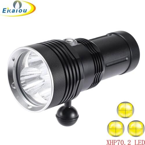 New 3xXHP70.2 LED Professional Diving Flashlight 200M Waterproof Underwater Dive Torch Lamp Outdoor Catch Fish Light