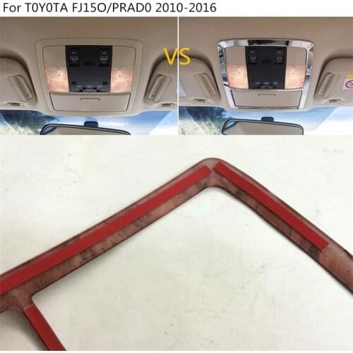 For Toyota Land Cruiser Prado FJ150 2010-2016 Front Upper Roof Reading Light Lamp Molding Cover Kit Trim Car Styling Accessories