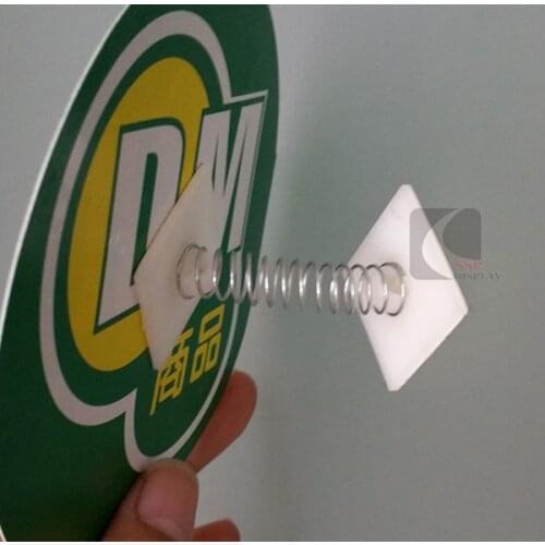 Plastic POP Sign Display By Both Square Adhesive Tape With Spring In Middle Hanging Poster Or Products 100pcs Good Quality
