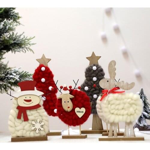 Xmas Gift Desktop Lamb Ornaments Christmas Decorations Needle Felting Kit Navidad Handmade Wool Felt Little Sheep Diy Craft Kids