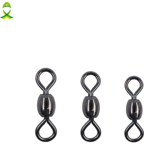 JSM 500 pcs/lot Crane Fishing Swivel With Solid Ring Hook Connector for ice Fishing Accessories