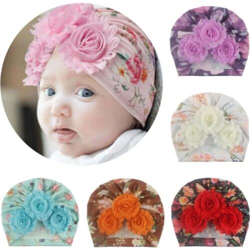 Toddler Newborn Baby Girl Hat Turban Cute Flower Soft Headwrap Beanie Indian Cap Cute Lovely Gifts Infant Kids Accessories New