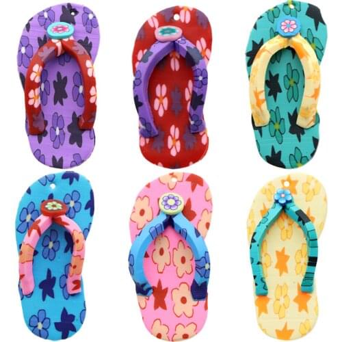 David accessories 24x52mm Polymer Clay flip flops diy decoration crafts accessories 5pieces,DIY handmade materials,10Yc11265
