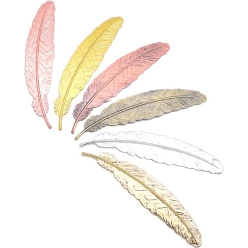 Cute feather Design Metal Bookmark suitable for adults and children, simple ultra-thin