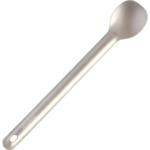 QingGear Long Handle Camping Spoon Titanium Portable Outdoor Ultralight Utensil