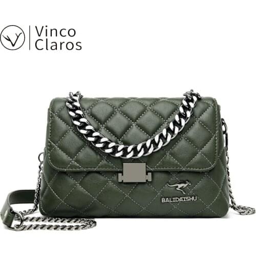High Quality Leather Chain Shoulder Bag Brand Purses and Handbags Luxury Designer Crossbody Bags for Women 2020 Flap Womens Bag