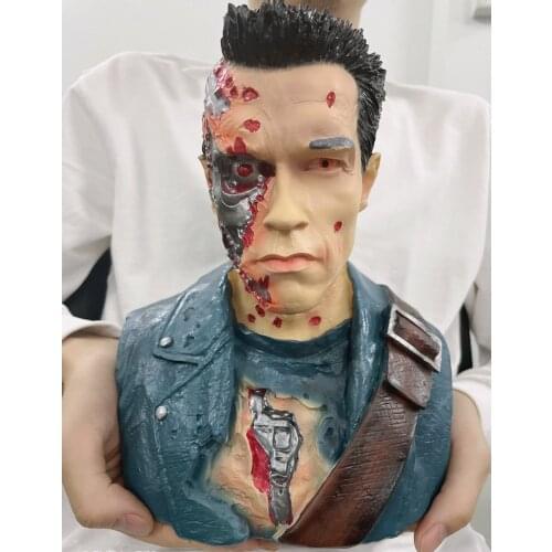 [VIP] 24cm Terminator T800 1:4 Bust Arnold Schwarzenegger resin figure statue toy Battle Damage Collection model desk decoration