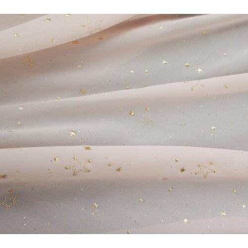 Pearl chiffon stars moon starry sky fabric chiffon fabric for curtain background cloth skirt DIY handmade