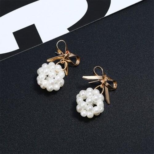 Bows Pearl Earrings Female Wild Ball Shape Elegant Fashion Jewelry Earrings Jewelry Accessories Womens Gifts New Explosion 2018