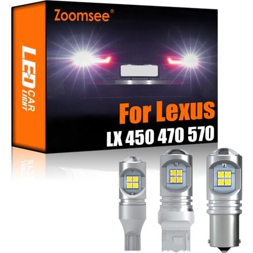 Zoomsee 2Pcs White Reverse LED For Lexus LX 450 470 570 LX450 LX470 LX570 1996-2014 Canbus Exterior Backup Rear Tail Bulb Light