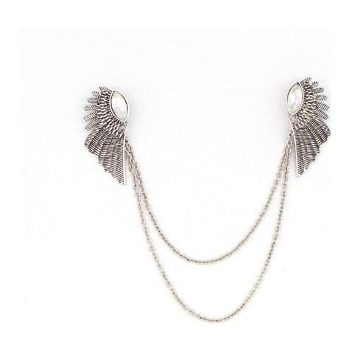 1pcs Retro Wings Jacket Sweater Shawl Shirt Shirt Collar Pin Brooch Duck Metal Clip Alloy Buckle