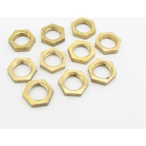 10PCS 1/8" BSP Female Thread Brass Hex Lock Nuts Fit Pipe Fitting Adapter Coupler Connector
