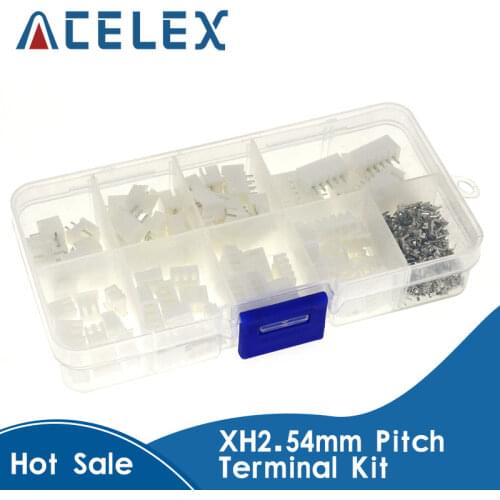 230pcs XH2.54 2p 3p 4p 5 pin 2.54mm Pitch Terminal Kit / Housing / Pin Header JST Connector Wire Connectors Adaptor XH Kit