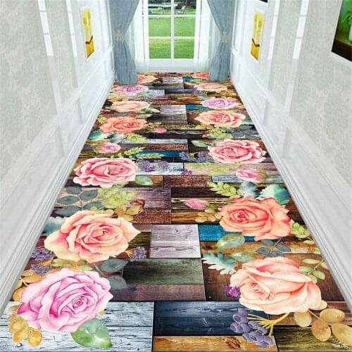 3D Creek Cobblestone Corridor Floor Mat Carpet Door Kitchen Bedside Table Area Carpet Rug Idyllic Floral Living Room Rug