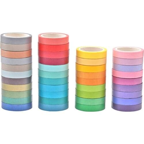 40PCS Colored Decorative Tape Roll Washi Tape Set Ideal for DIY Scrapbooking