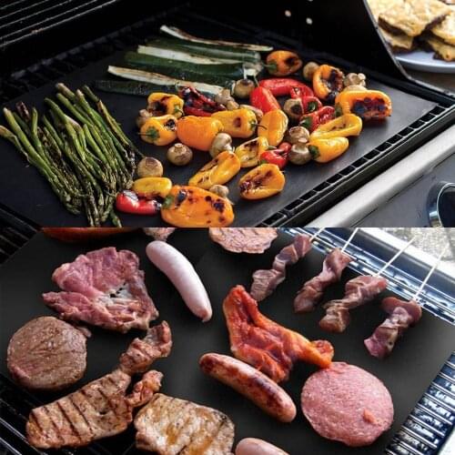 5pcs/Set BBQ Grill Mat for Barbecue Grill 33*40cm non-stick Reusable BBQ Grill Mats Sheet Heat Resistant Barbecue Grill Mats