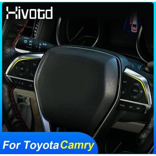 For Toyota Camry 2020 2019 Accessories Steering Wheel Button Cover Stainless Steel Trim Docoration Interior Parts Car Stylig