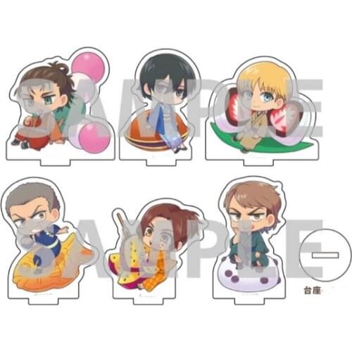 Anime Attack on Titan Coffee Series Q Version Acrylic Stand Model Plate Desktop Toy Mikasa Ackerman Armin Arlert Eren Jager
