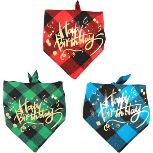 2020 New happy Birthday dog Bandanas scarf Large Pet Neckerchief For Big Cat dog Accessories dropshipping