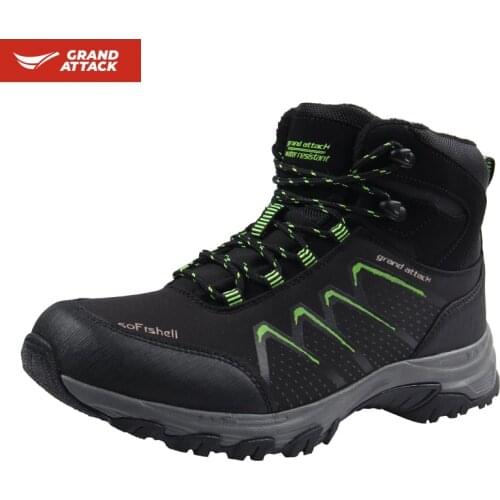 Grand Attack Brand Boots Waterproof Leather Sneakers Super Warm Mens Boots Outdoor Male Hiking Boots Work Shoes Free Shipping