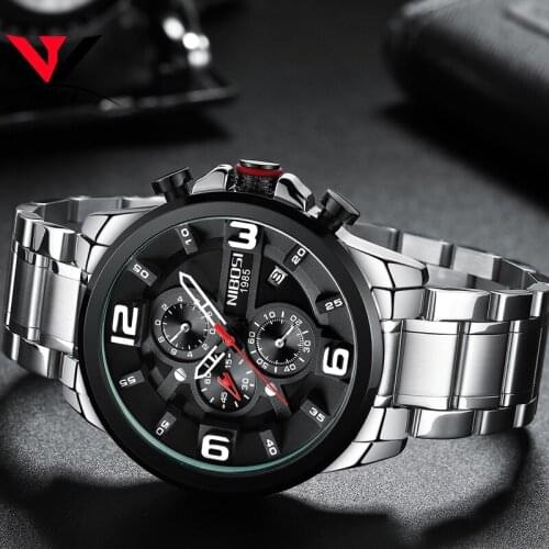Relogio Masculino NIBOSI Watch Men Waterproof Luxury Brand 2018 Men Watches Stainless Steel Chronograph Wrist Watch Montre Homme