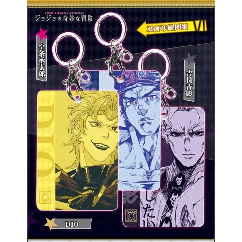 Anime JoJos Bizarre Adventure Wrist rope Bus card Protection case Key chain pendant Toy Gift