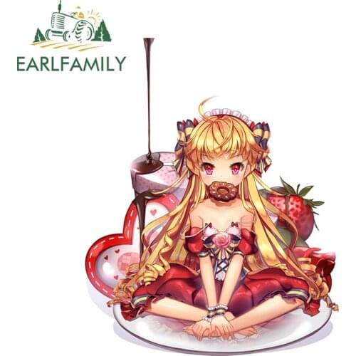 EARLFAMILY 13cm x 10.5cm For Anime Girl Graffiti Decal Waterproof Car Sticker Creative Refrigerator Windshield Occlusion Scratch