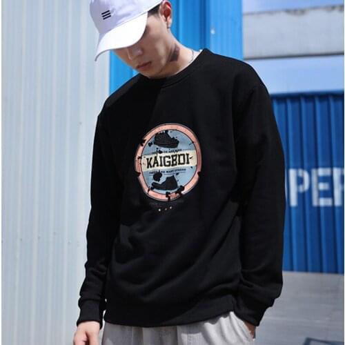 EL BARCO Funny Print Cotton Men Hoodies Sweatshirt Autumn O-Neck Black Streetwear Male Tops Shirt Soft Harajuku White Coats 3XL