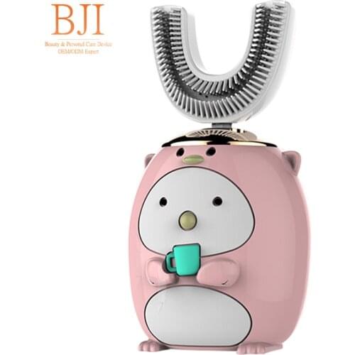 U Shape Silicone Electronic Toothbrush 360 Degree Cartoon Automatic Sonic Kids Samrt Ultrasonic Tooth Brush