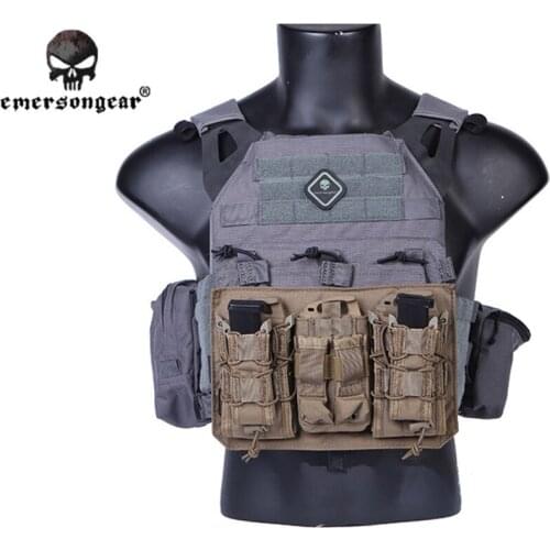Emersongear Modular Assaulters Panel for Plate Carrier with Attached Magazine Pouch Coyote Brown EM9337MCB