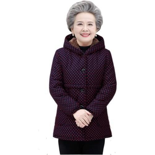 Flocking Cotton Jacket Middle Aged Female Winter Parkas Hooded Tops Thicken Keep Warm Jackets Plus Size 5XL Womens Short Parkas