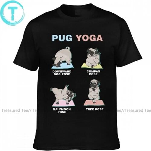 Pug T Shirt Mens Funny 100 Percent Cotton Printed Tee Shirt Short-Sleeve Beach T-Shirt Plus size