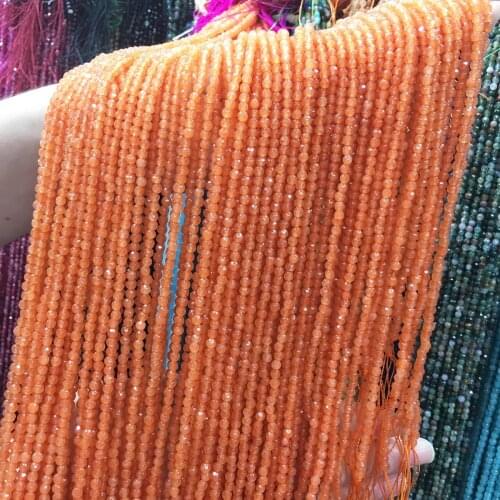 Natural stone Faceted Small Beads yellow crystal Loose isolation Beads for jewelry making DIY necklace bracelet accessories