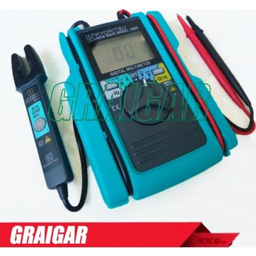 60A AC/DC Pocket Size Digital Multimeter with Open Clamp Sensor 3400 Counts Display KYORITSU KEW 2000