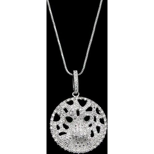 Classic Leopard Head Paved Cubic Zirconia Pendants Necklaces For Women White Gold Color Chain Choker Necklace Jewelry LN3146