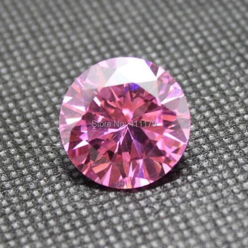Round shape AAA Cubic Zirconia CZ stone pink faceted corundum carved DIY jewerly beads loose stones