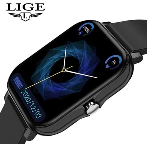 LIGE 2021 New Men Smart Watch Women Real-Time Activity Tracker Heart Rate Monitor Sports Ladies Smart Watch Men For Android IOS