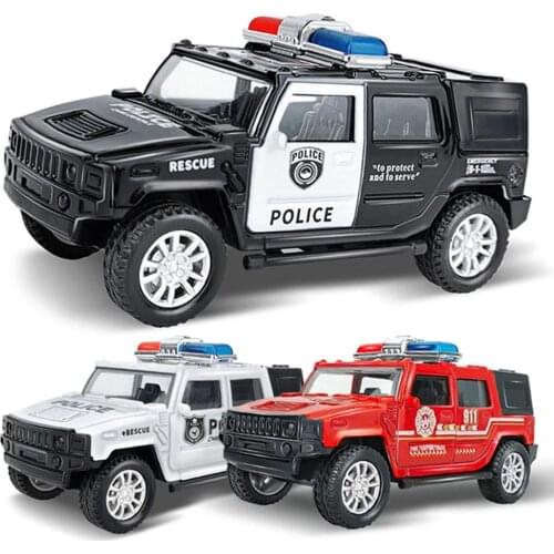 1/36 Simulation Police Car Vehicle Pull Back Truck Model Kids Toy Christmas Gift