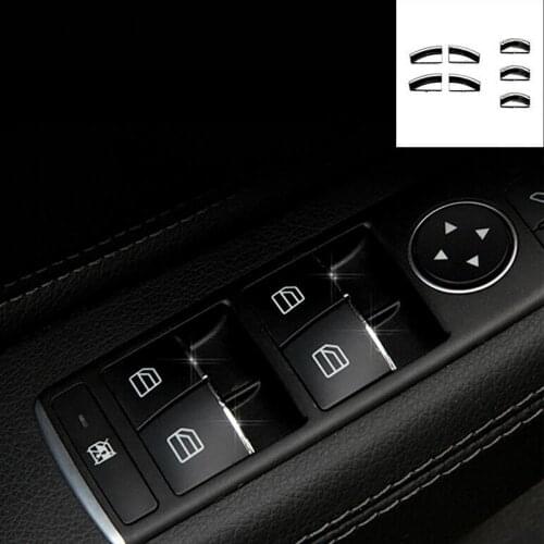 For Mercedes CLA GLA Class W176 W246 C117 X156 Door Lift Button Stickers ABS Chrome Trim Cover Accessories Car Styling