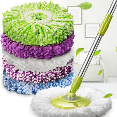 5PCS Mop Head Rotating Cotton Pads Replacement Cloth Spin for Wash Floor Round Squeeze Rag Cleaning Tools Household Microfiber