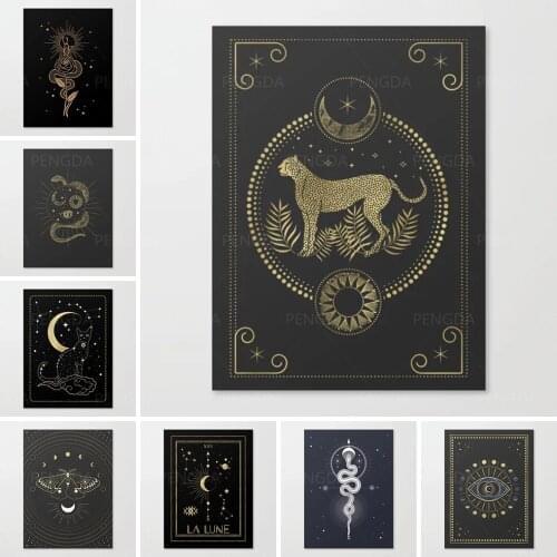 Wall Art HD Printing Animal Canvas Paintings Home Decor Moon Shakti Snake Poster Modular Modern Pictures Living Room Framework