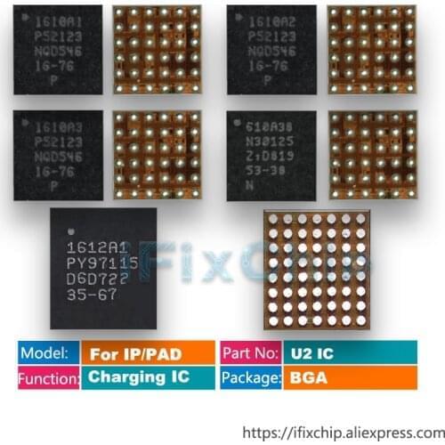 10pcs Original U2 tristar USB IC Chip 1612A1 610A3B 1610A3 1610A2 1610A1 For iphone 12 11 pro max XS XR X 8 7 6s 6 plus 5s U2 IC