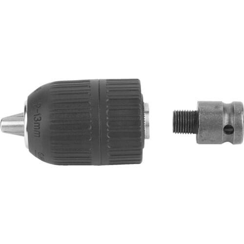 2-13mm 1/2-20UNF with 1/2 Chuck Adaptor Self-Locking Keyless Electric Drill Chuck for Impact Wrench Conversion Tools Set Holder