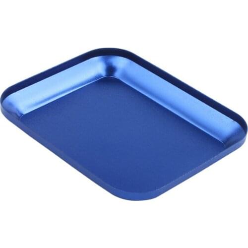 Useful Aluminum alloy Screw Tray with netic Pad for RC Model Phone Car Repair Tool blue